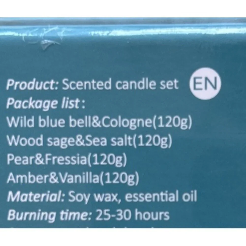 ELEANORE'S DIARY Scented Candles SET OF 4 Different Scents 100% Soy Wax NEW